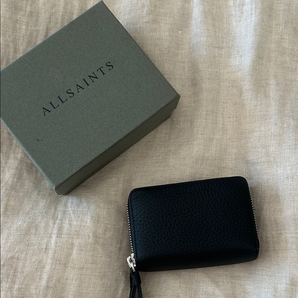 All Saints Black Leather Wallet